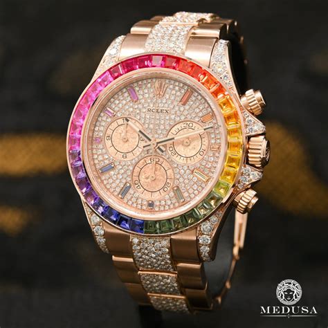 rolex daytona rainbow iced out|fully iced out rolex.